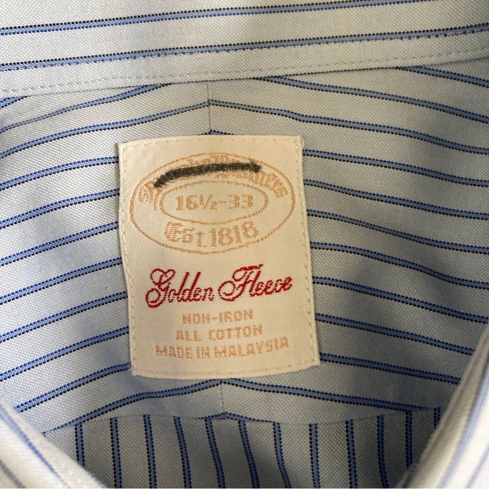 Brooks Brothers Golden Fleece Striped Button Up Shirt Long Sleeve Men's 16.5-33 - Picture 6 of 9